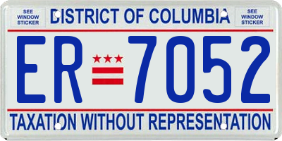 DC license plate ER7052