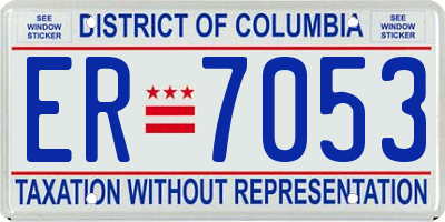 DC license plate ER7053