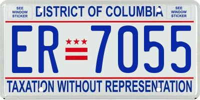 DC license plate ER7055