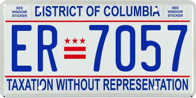 DC license plate ER7057