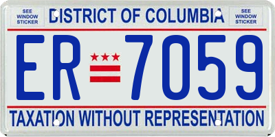 DC license plate ER7059