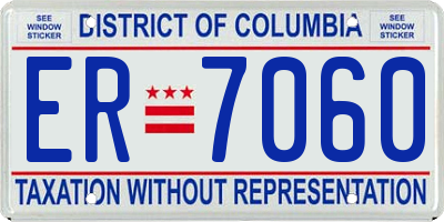 DC license plate ER7060