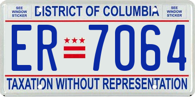 DC license plate ER7064