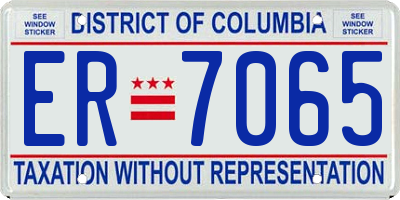 DC license plate ER7065