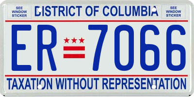 DC license plate ER7066