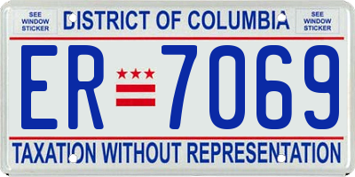DC license plate ER7069