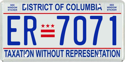 DC license plate ER7071