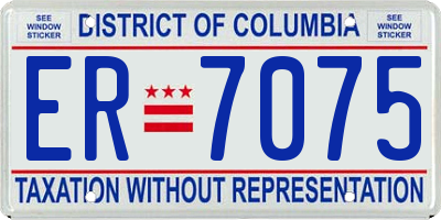 DC license plate ER7075