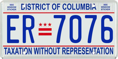 DC license plate ER7076