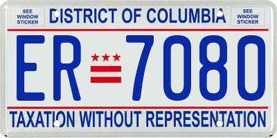 DC license plate ER7080