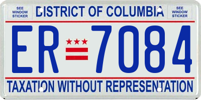 DC license plate ER7084