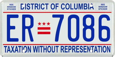 DC license plate ER7086