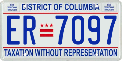 DC license plate ER7097