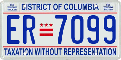 DC license plate ER7099