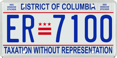 DC license plate ER7100