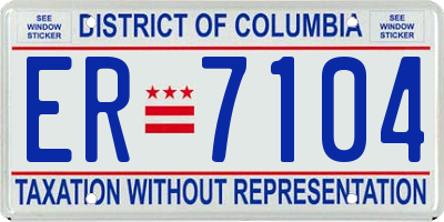 DC license plate ER7104