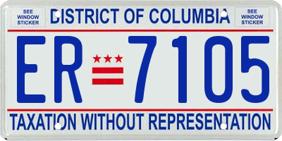 DC license plate ER7105