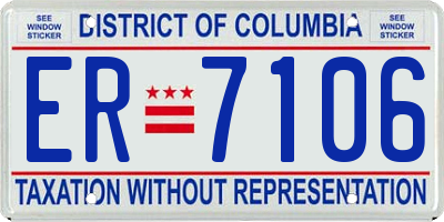 DC license plate ER7106