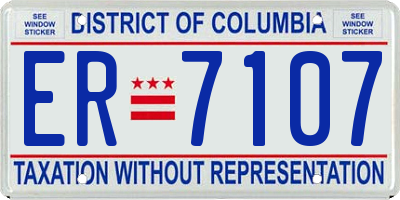 DC license plate ER7107