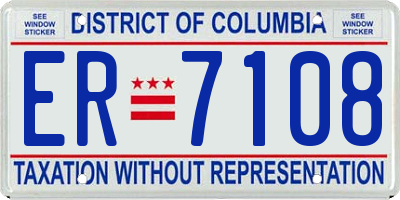 DC license plate ER7108