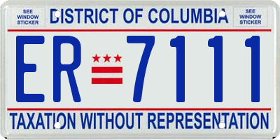 DC license plate ER7111
