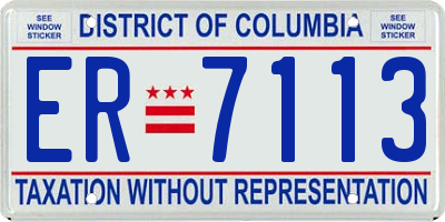 DC license plate ER7113