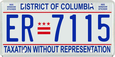 DC license plate ER7115
