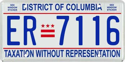 DC license plate ER7116