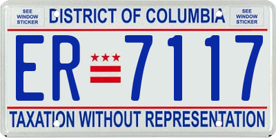 DC license plate ER7117