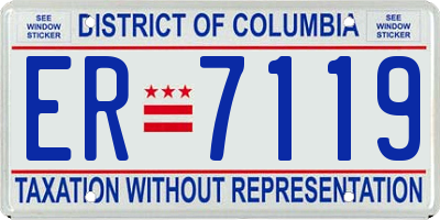 DC license plate ER7119