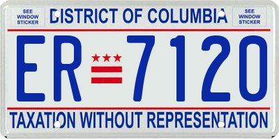 DC license plate ER7120