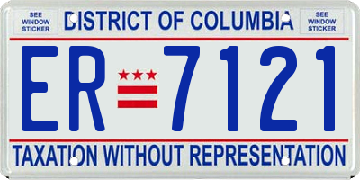 DC license plate ER7121