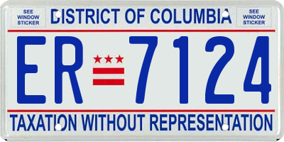 DC license plate ER7124