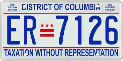 DC license plate ER7126