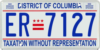 DC license plate ER7127