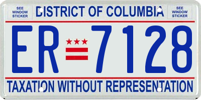 DC license plate ER7128