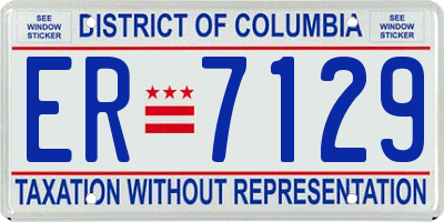 DC license plate ER7129