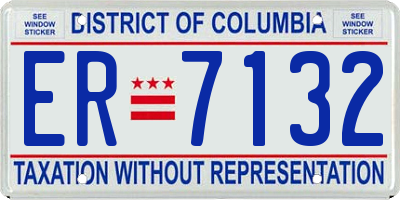 DC license plate ER7132