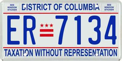 DC license plate ER7134