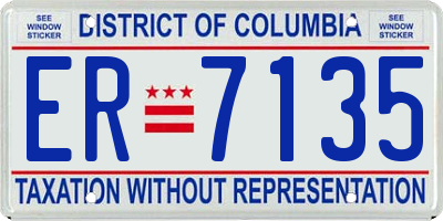 DC license plate ER7135