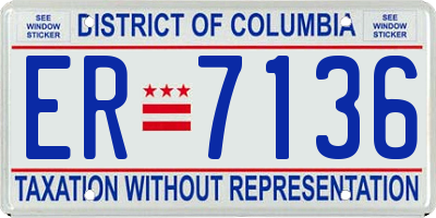 DC license plate ER7136