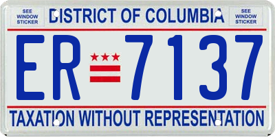 DC license plate ER7137