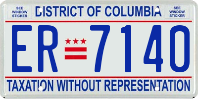 DC license plate ER7140