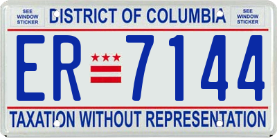 DC license plate ER7144