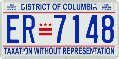 DC license plate ER7148