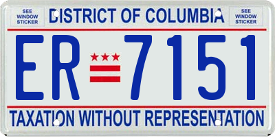DC license plate ER7151