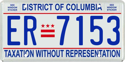 DC license plate ER7153