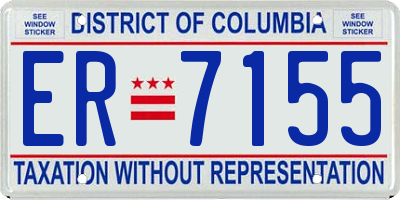 DC license plate ER7155