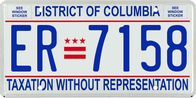DC license plate ER7158