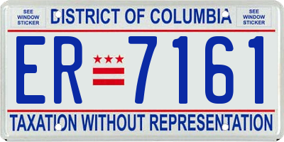 DC license plate ER7161
